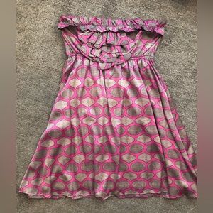 Anthropology strapless hot pink dress, Size M